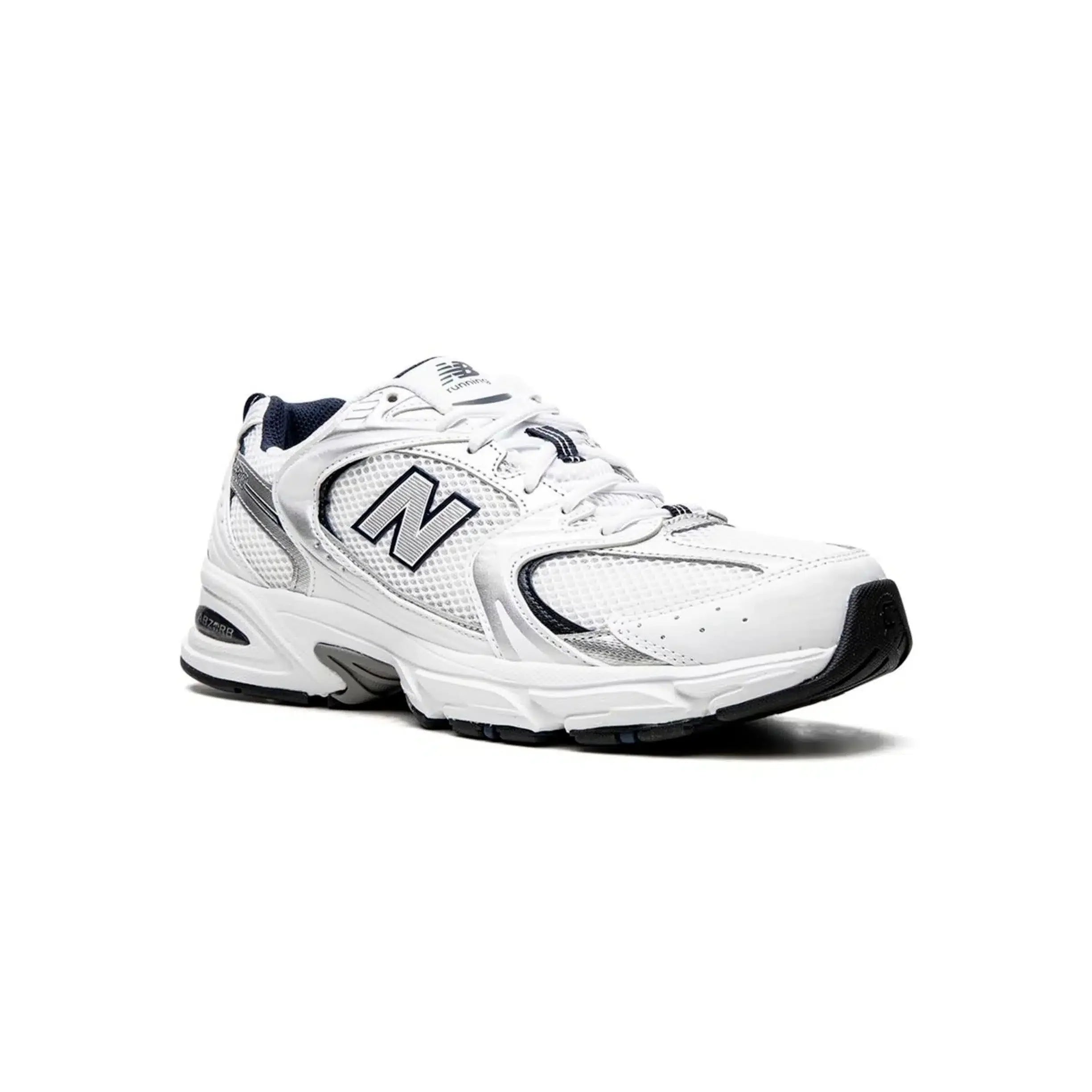 Chaussures de course New Balance 530 pour homme - Blanc, argent et bleu marine