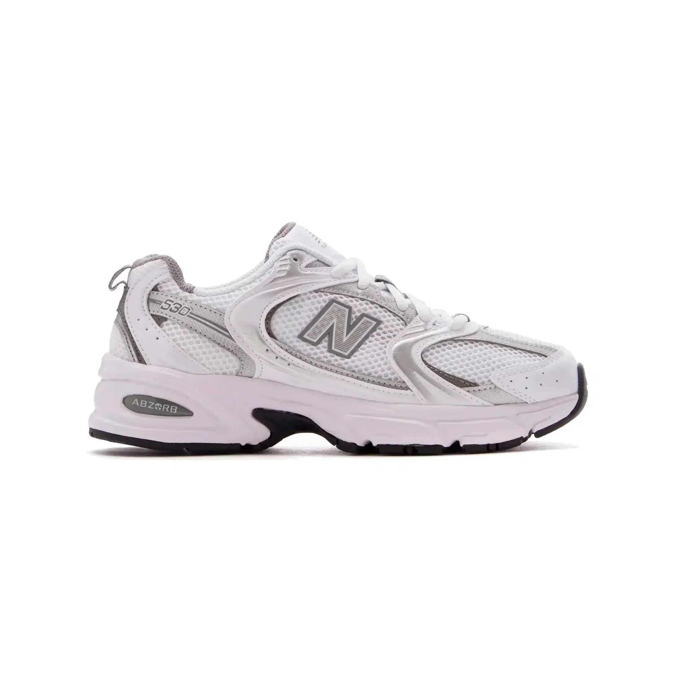 New Balance 530 Baskets de course décontractées pour homme, blanches et grises