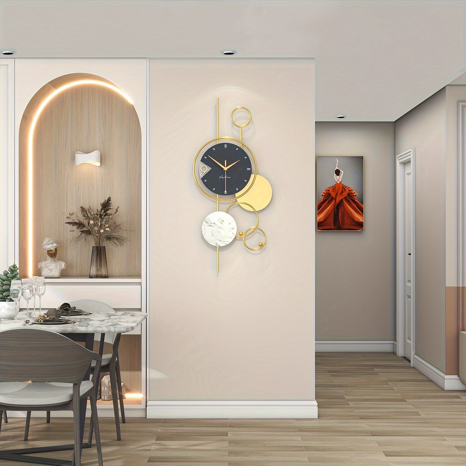 Aureno - Horloge murale en or au design luxueux