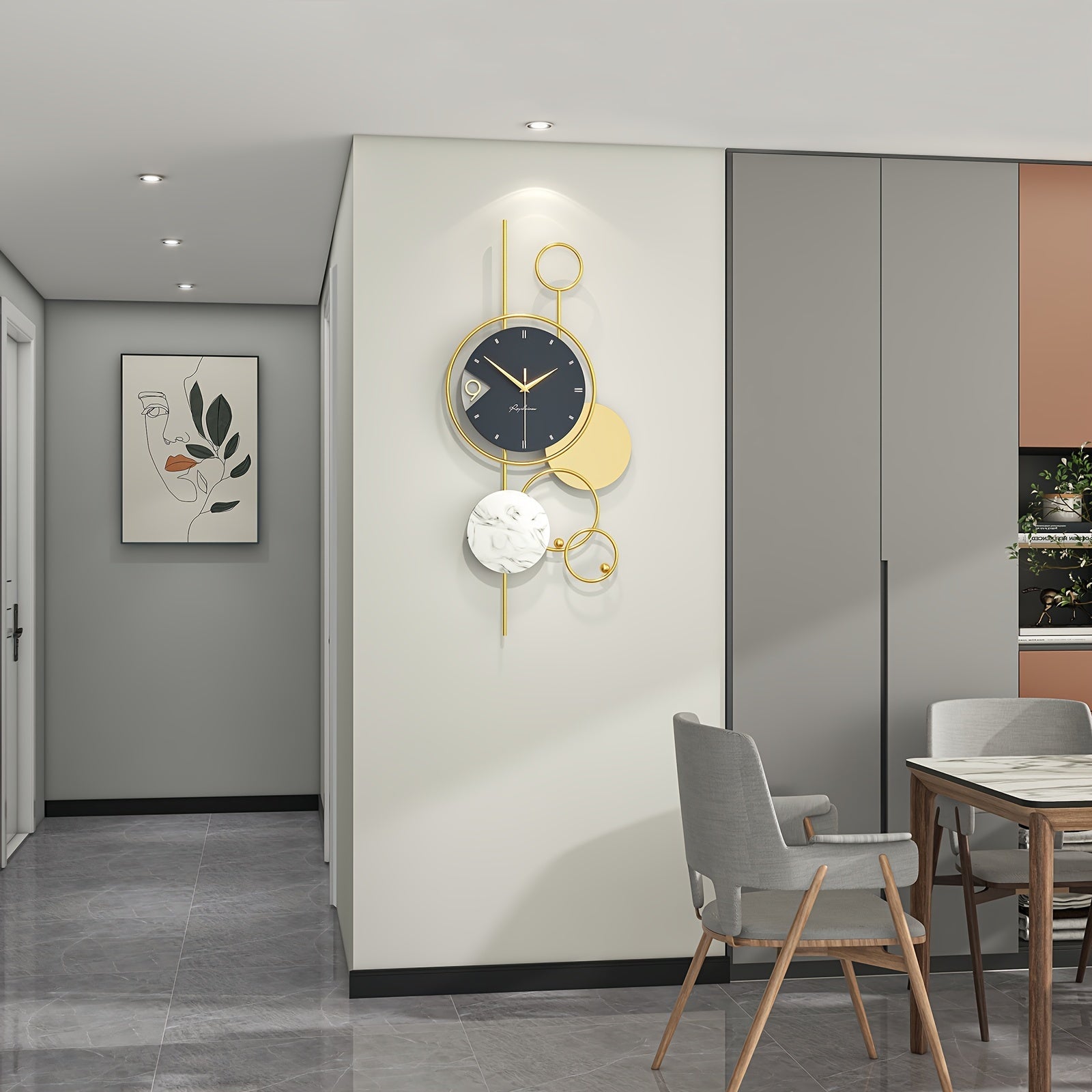 Aureno - Horloge murale en or au design luxueux
