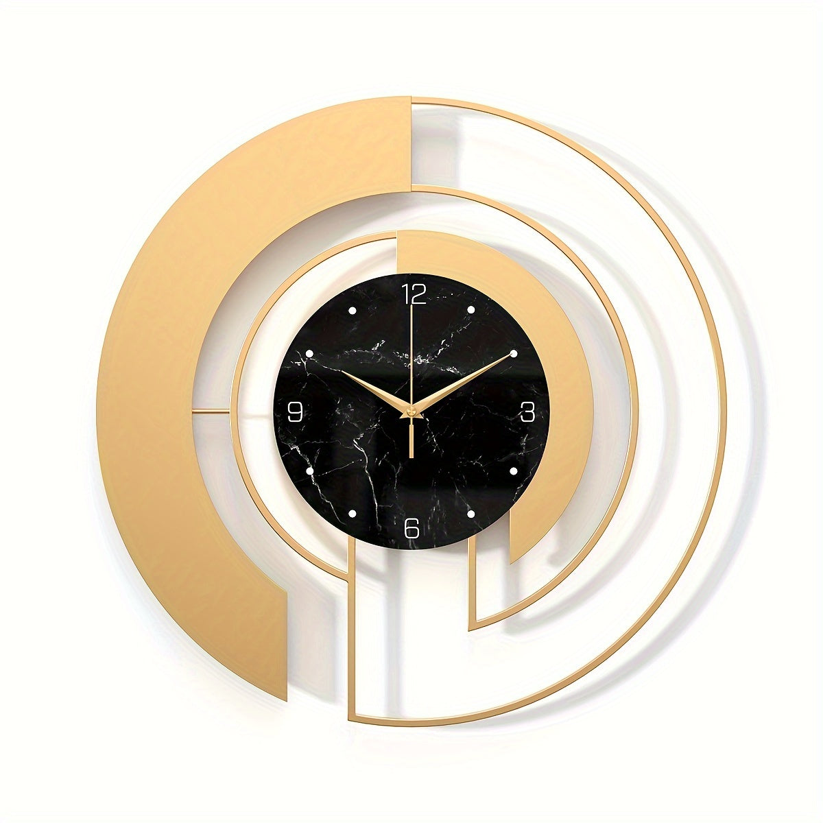Aureno - Horloge murale de luxe en or avec design géométrique moderne