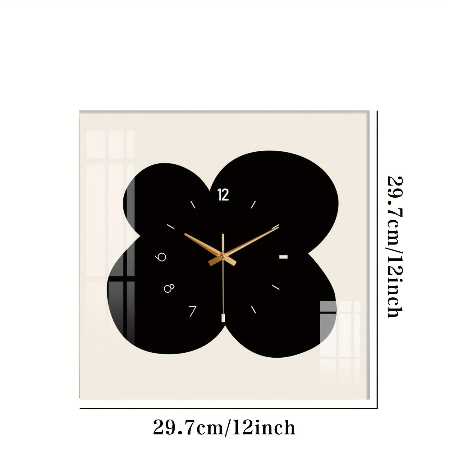 Florina - Silent square wall clock with floral pattern