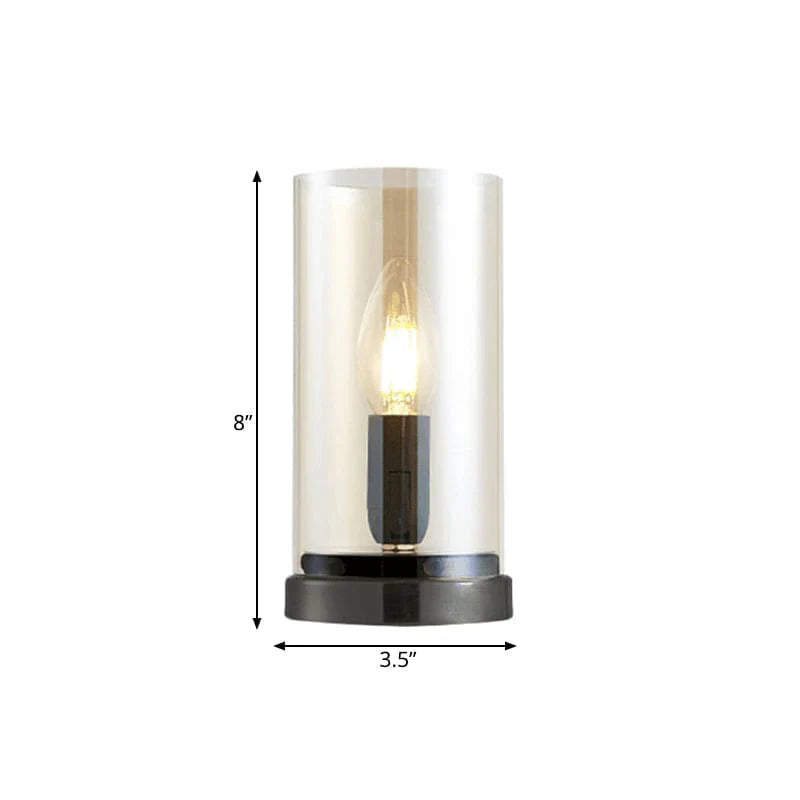 Black - Industrial Style Glass Table Lamp