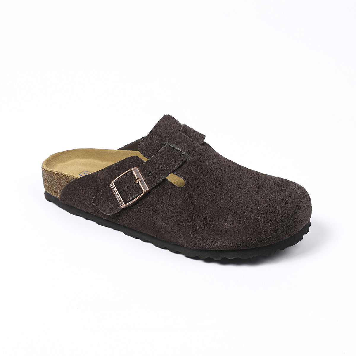 Birkenstock Boston Classic Sabot en Daim Marron Foncé