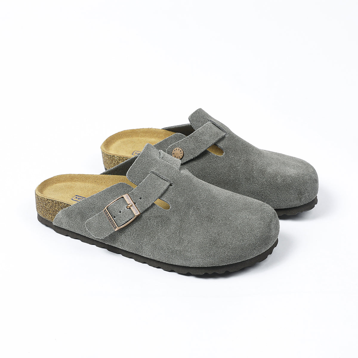Birkenstock Boston Classic Sabots en Daim Gris