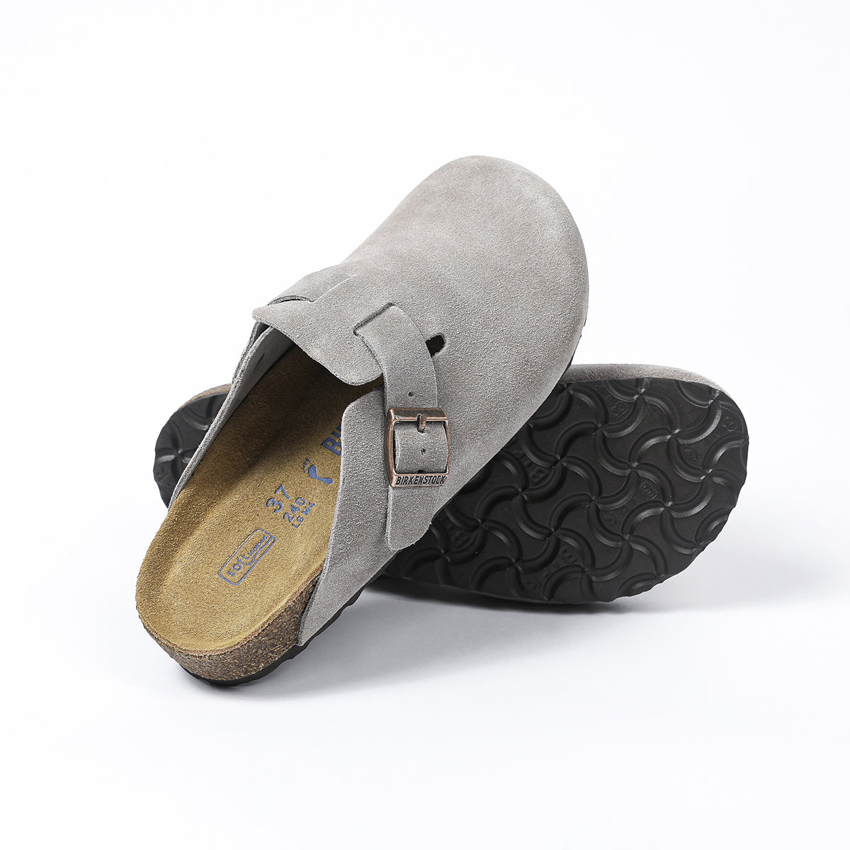 Birkenstock Boston Classic Sabots en Daim Gris