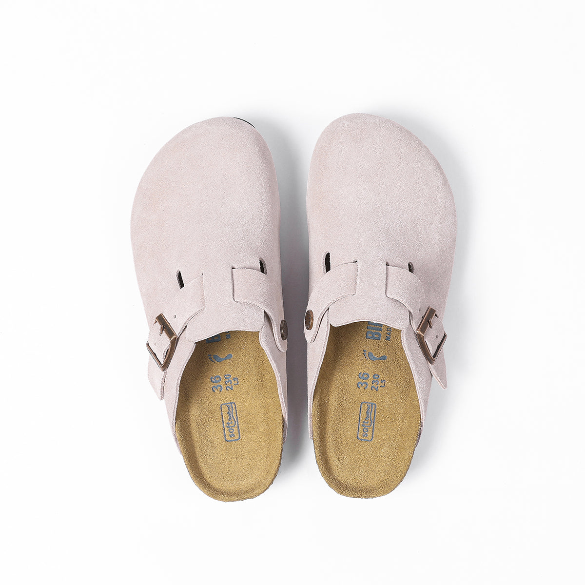 Birkenstock Boston Classic Sabots en Daim Rose