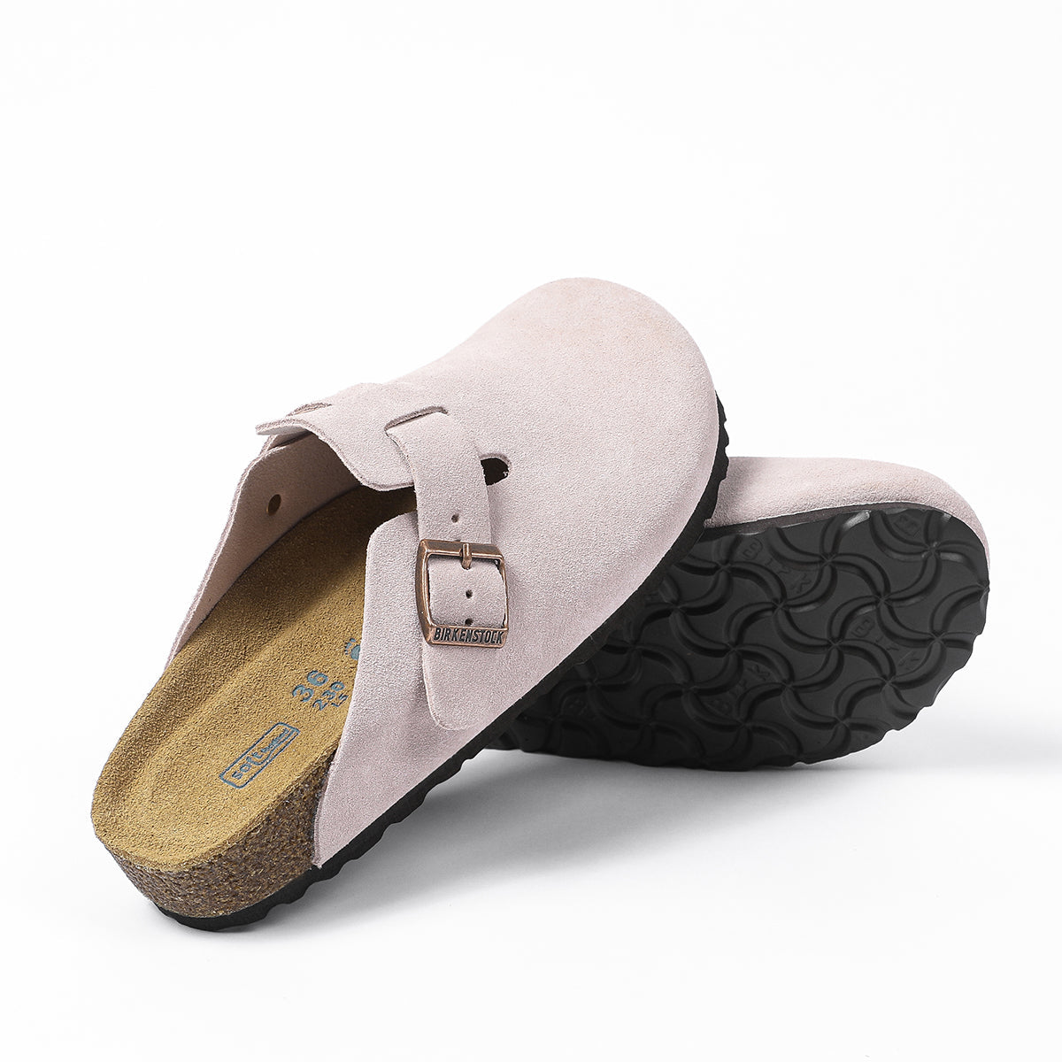Birkenstock Boston Classic Sabots en Daim Rose