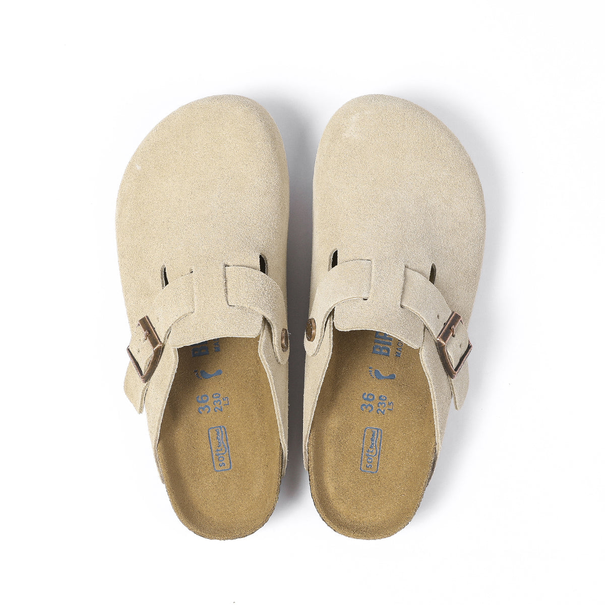 Birkenstock Boston Classic Sabots en Daim Beige