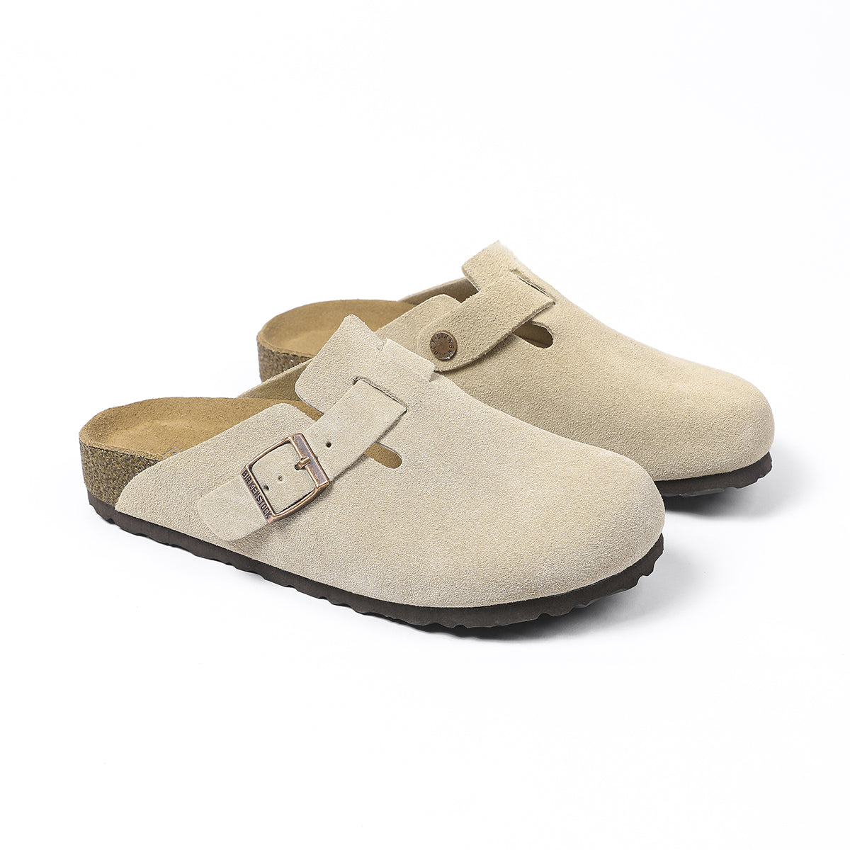 Birkenstock Boston Classic Sabots en Daim Beige