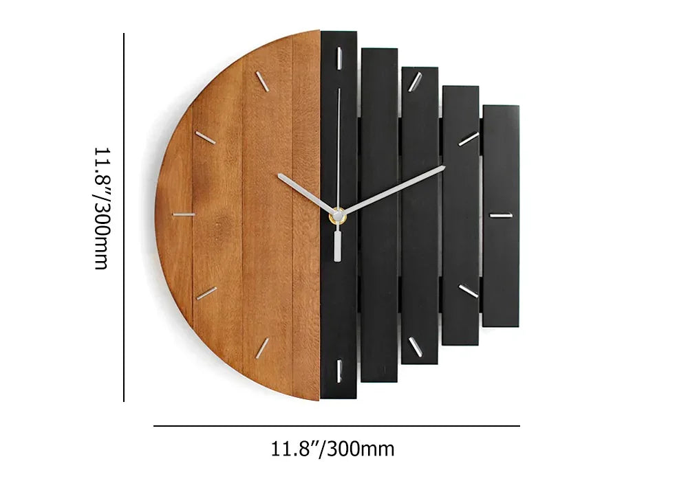 Lunara - Grande horloge murale en bois au design naturel