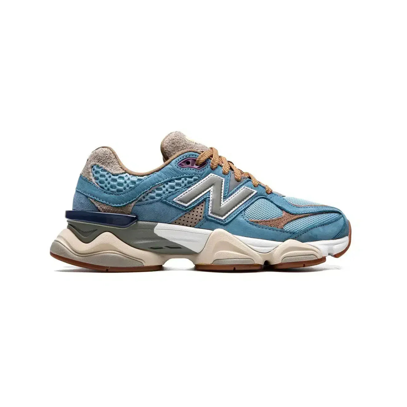 New Balance 9060 x Bodega Baskets rétro décontractées pour homme, bleu clair et marron