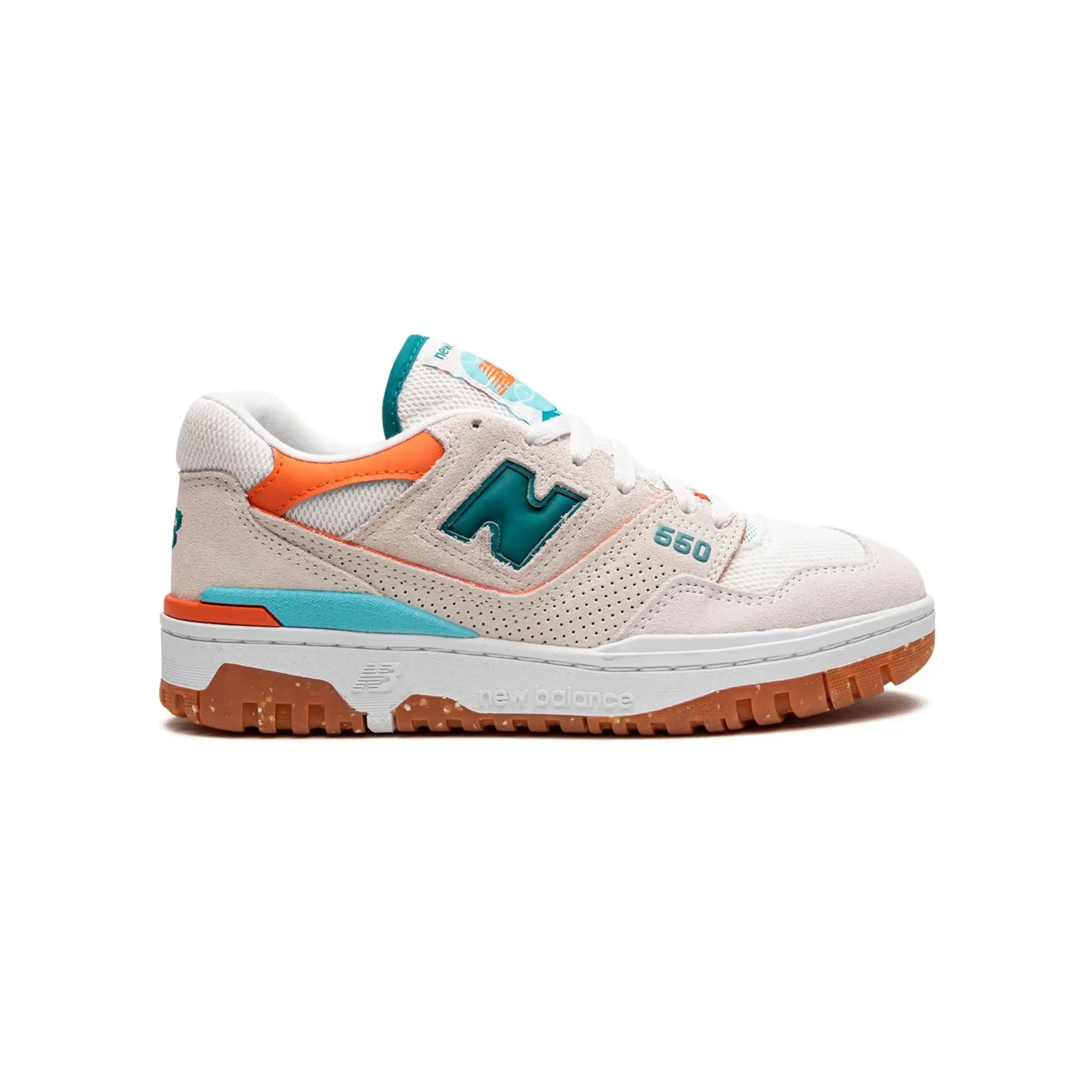 Baskets New Balance 550 pour homme – Beige, orange et vert – Style rétro