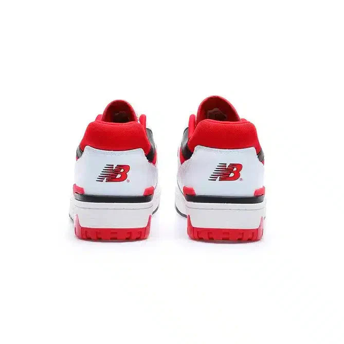 Baskets de basket-ball New Balance 550 pour homme - Blanc, rouge et noir, style rétro