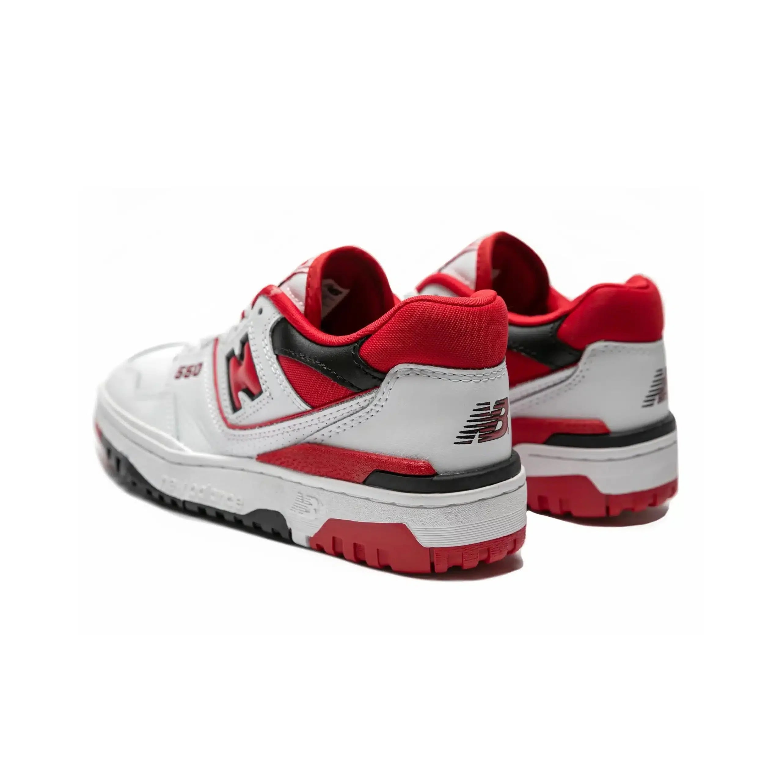 Baskets de basket-ball New Balance 550 pour homme - Blanc, rouge et noir, style rétro