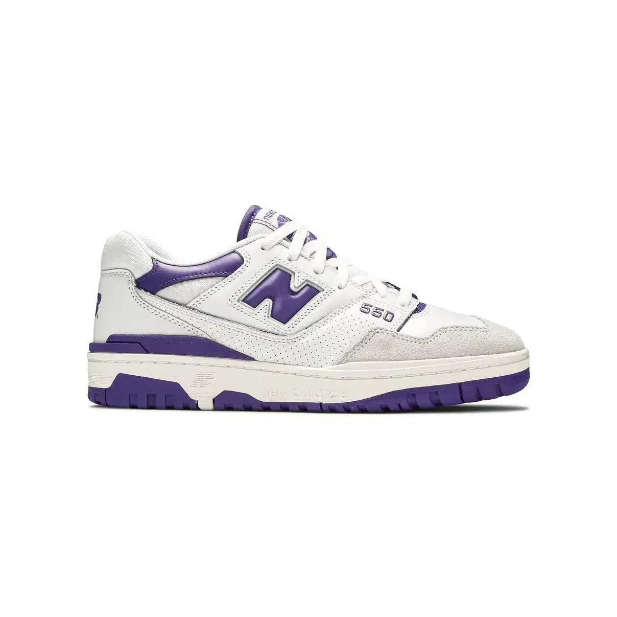 Baskets rétro New Balance 550 pour homme, blanches et violettes
