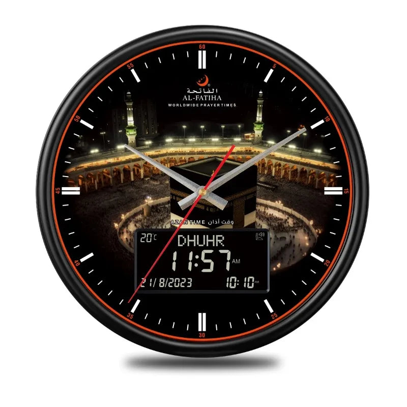 PrièreTime – Horloge Murale Intelligente avec Appels à la Prière (Azan) et Calendrier Hijri
