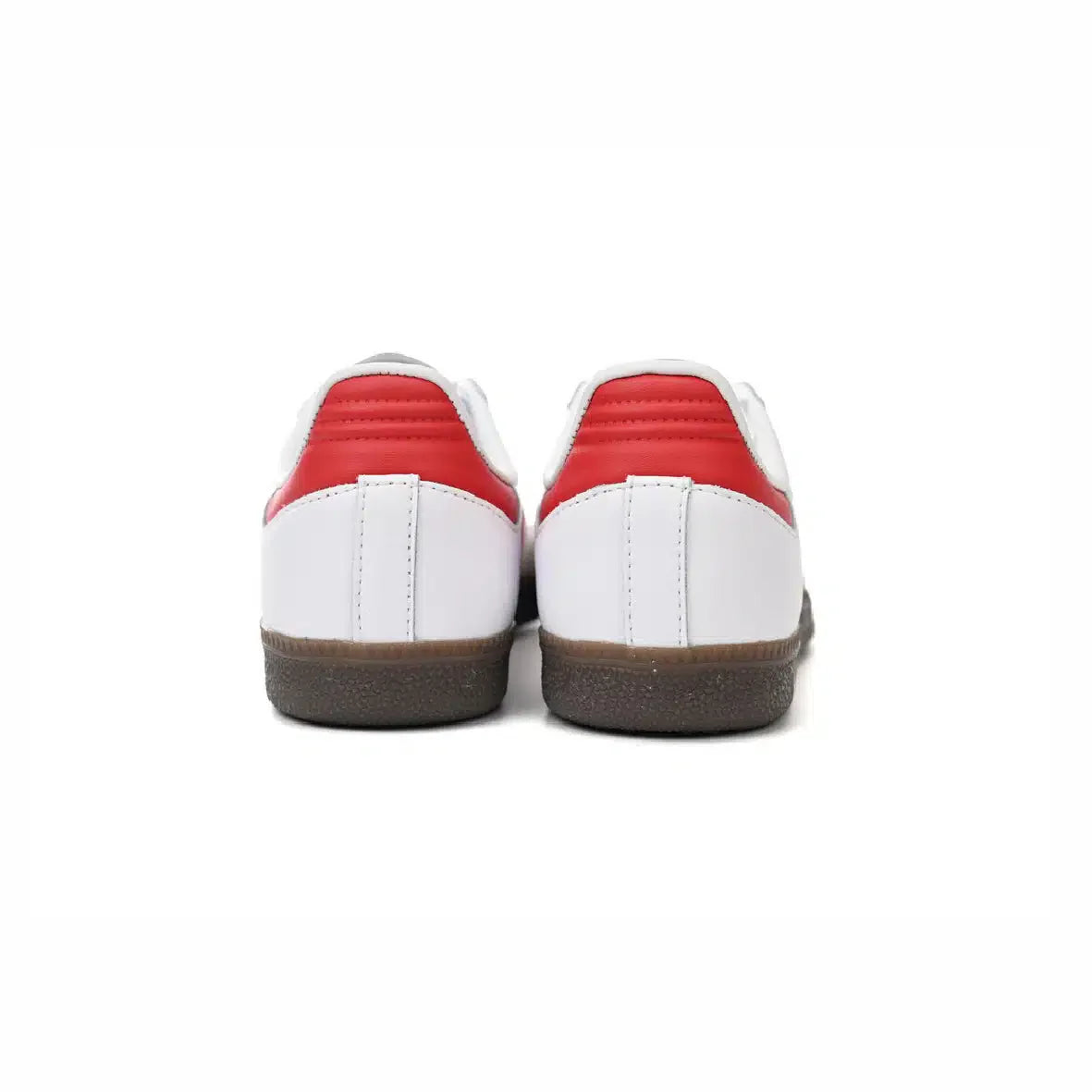 Adidas Samba OG Blanches avec Bandes Rouges et Semelle Marron