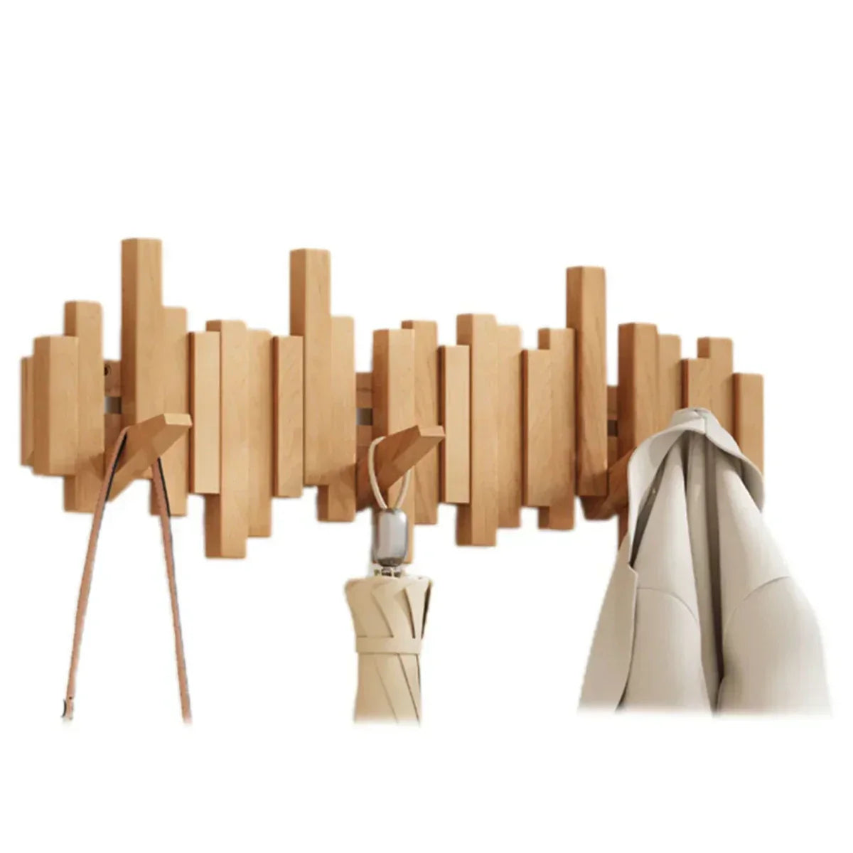 WoodHarmonie – Porte-Manteau Mural en Bois au Design Élégant pour Entrée Organisée