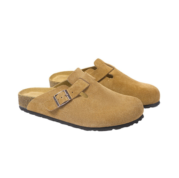Birkenstock Boston Classic Sabots en Daim Latte Cream