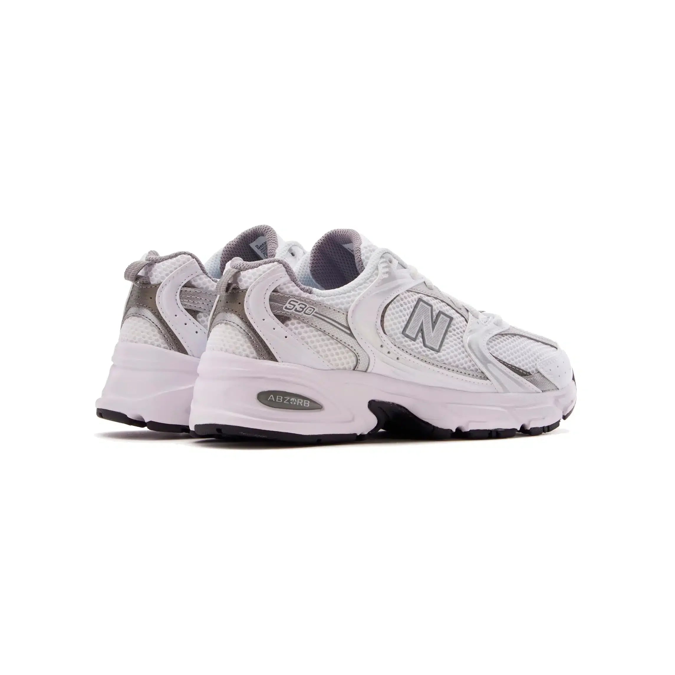 New Balance 530 Baskets de course décontractées pour homme, blanches et grises