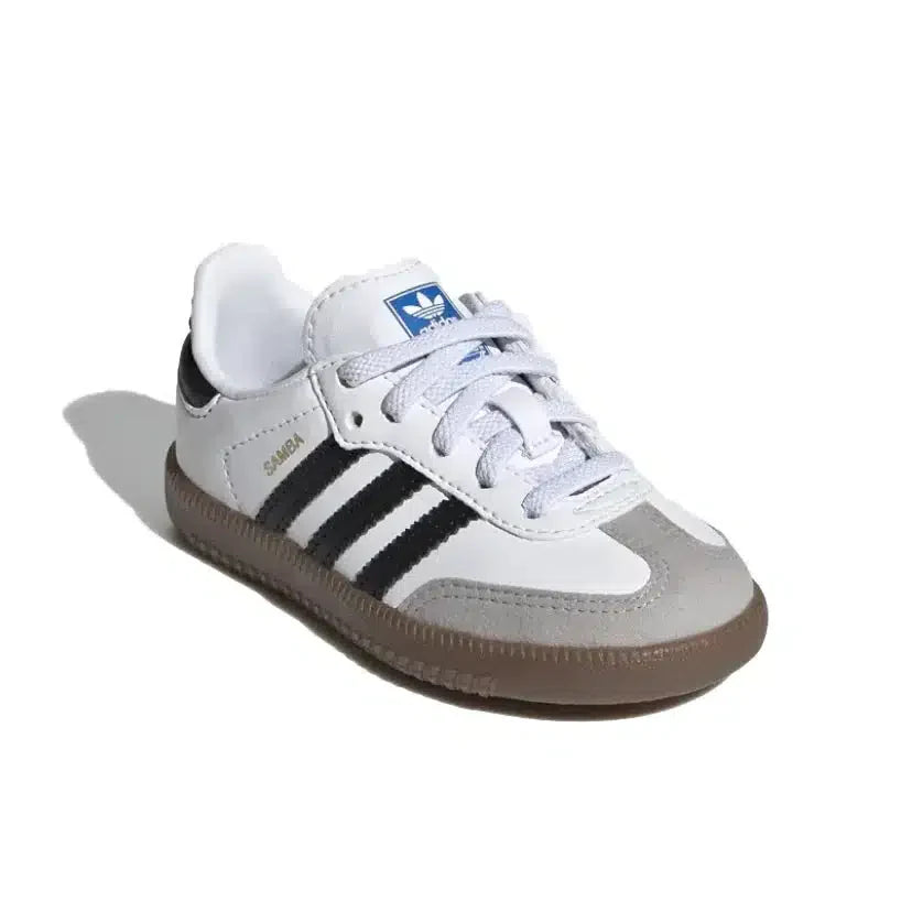 Adidas Samba Enfant Blanches et Noires avec Semelle Marron