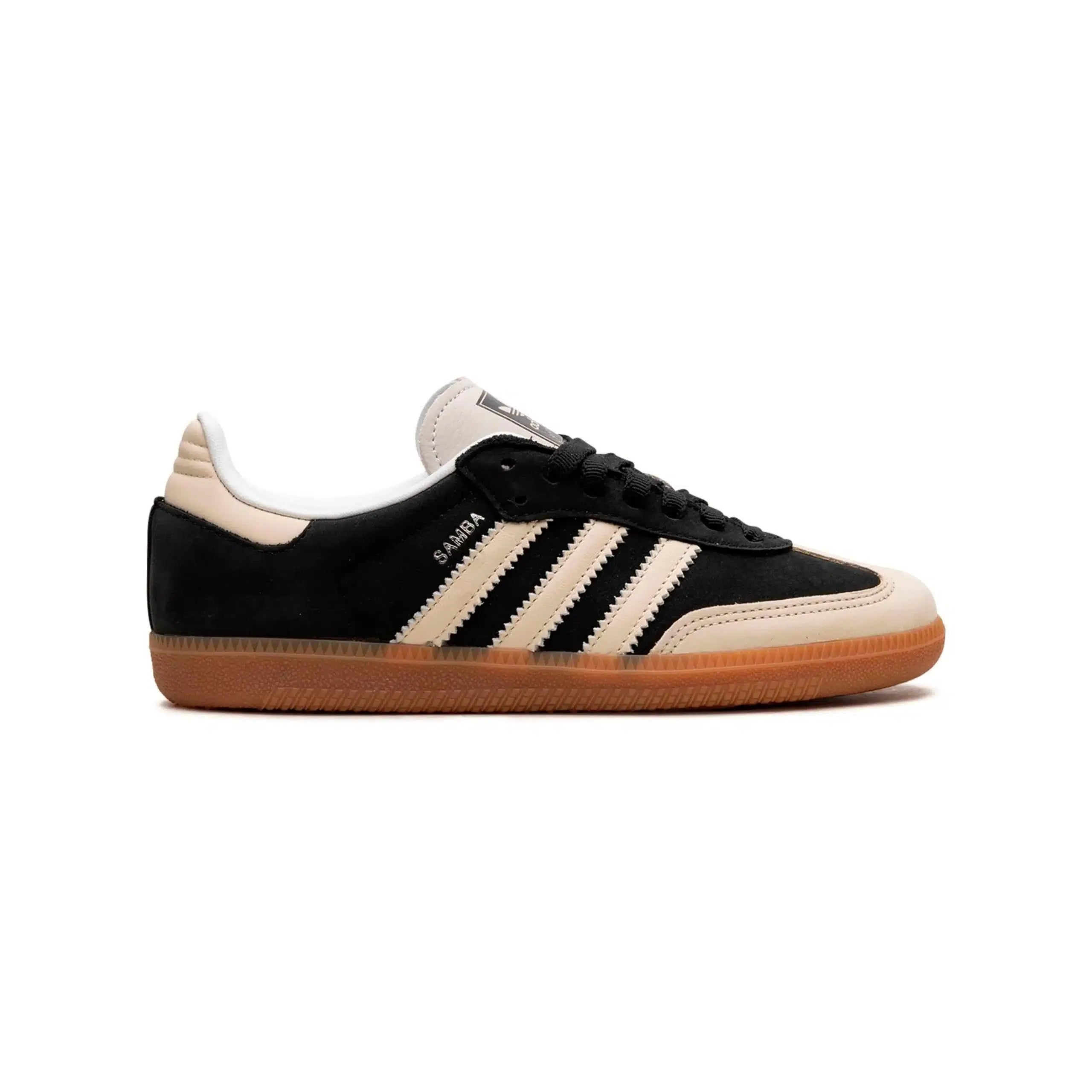 Adidas Samba Noir Core et Crème avec Semelle en Caoutchouc Marron
