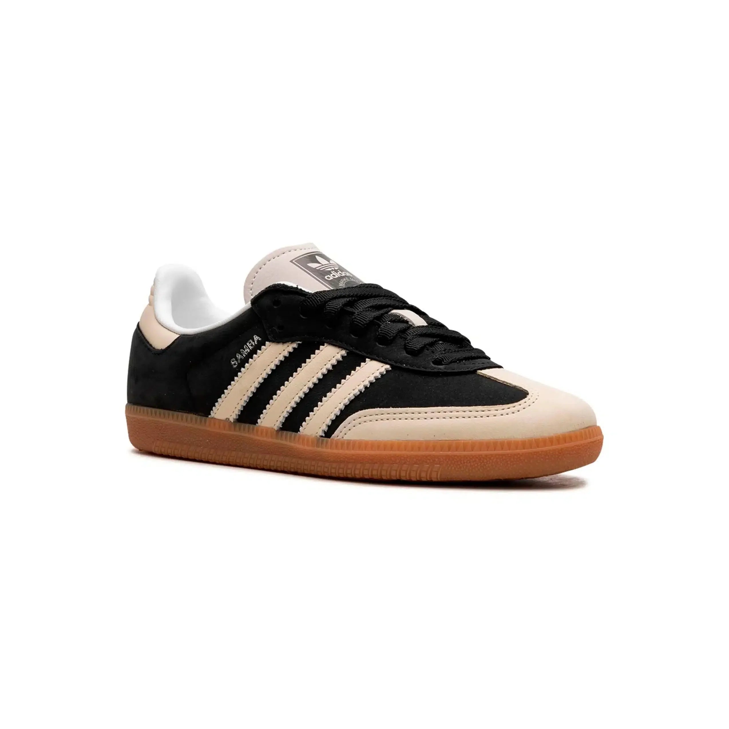 Adidas Samba Noir Core et Crème avec Semelle en Caoutchouc Marron