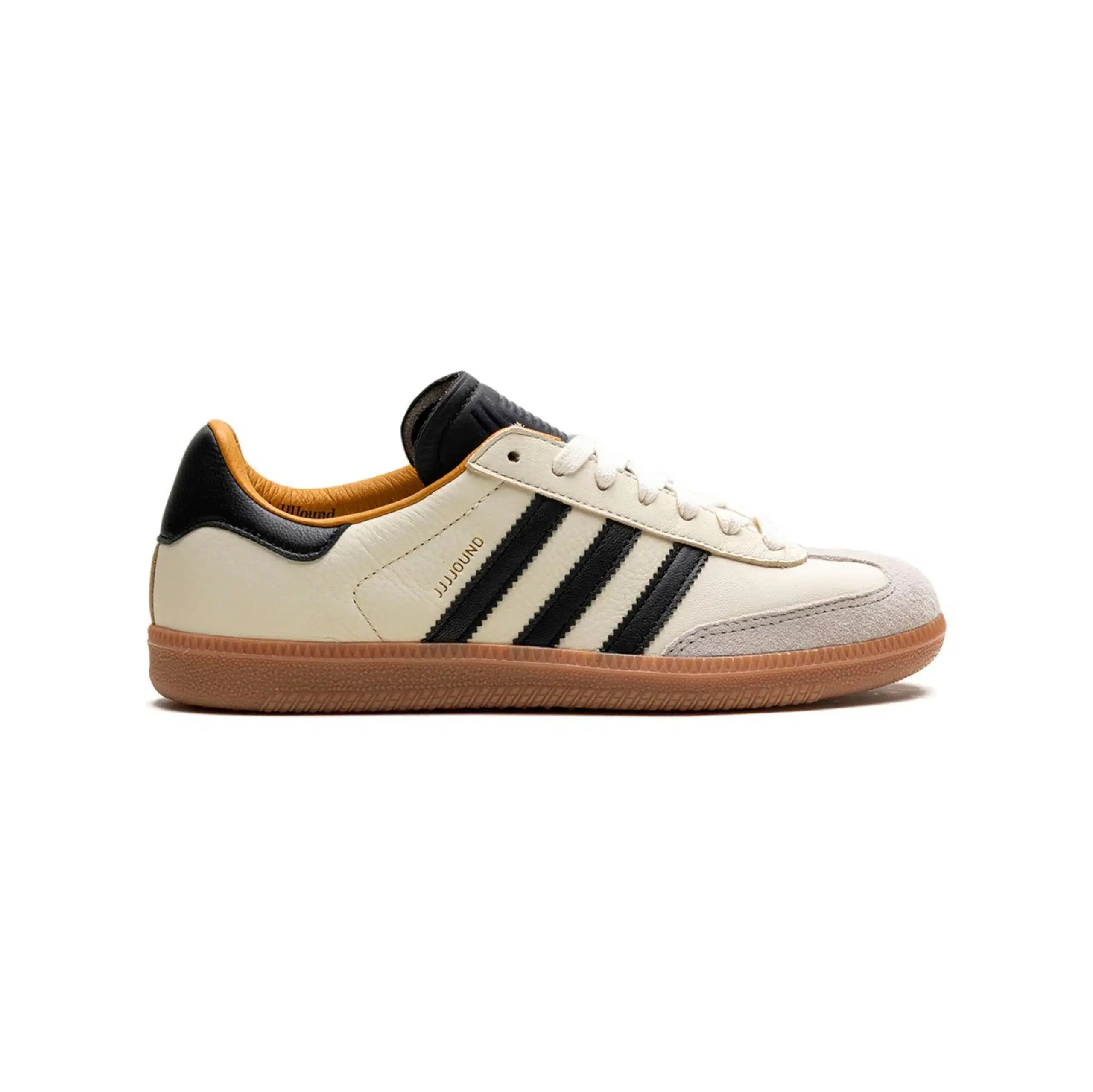 Adidas Samba JJJJound Blanc et Noir avec Semelle Marron Gum