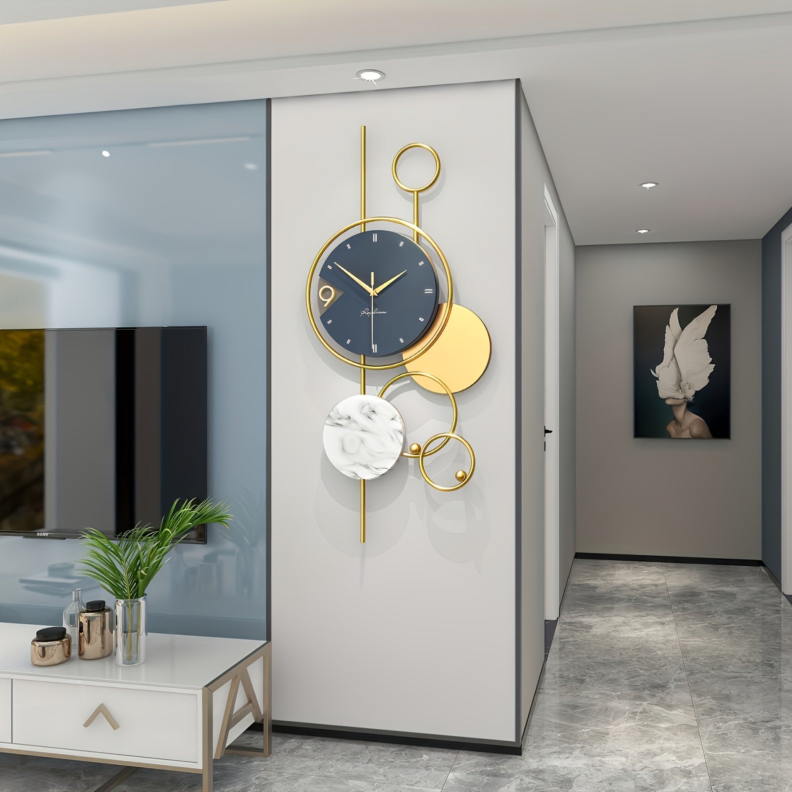 Aureno - Horloge murale en or au design luxueux