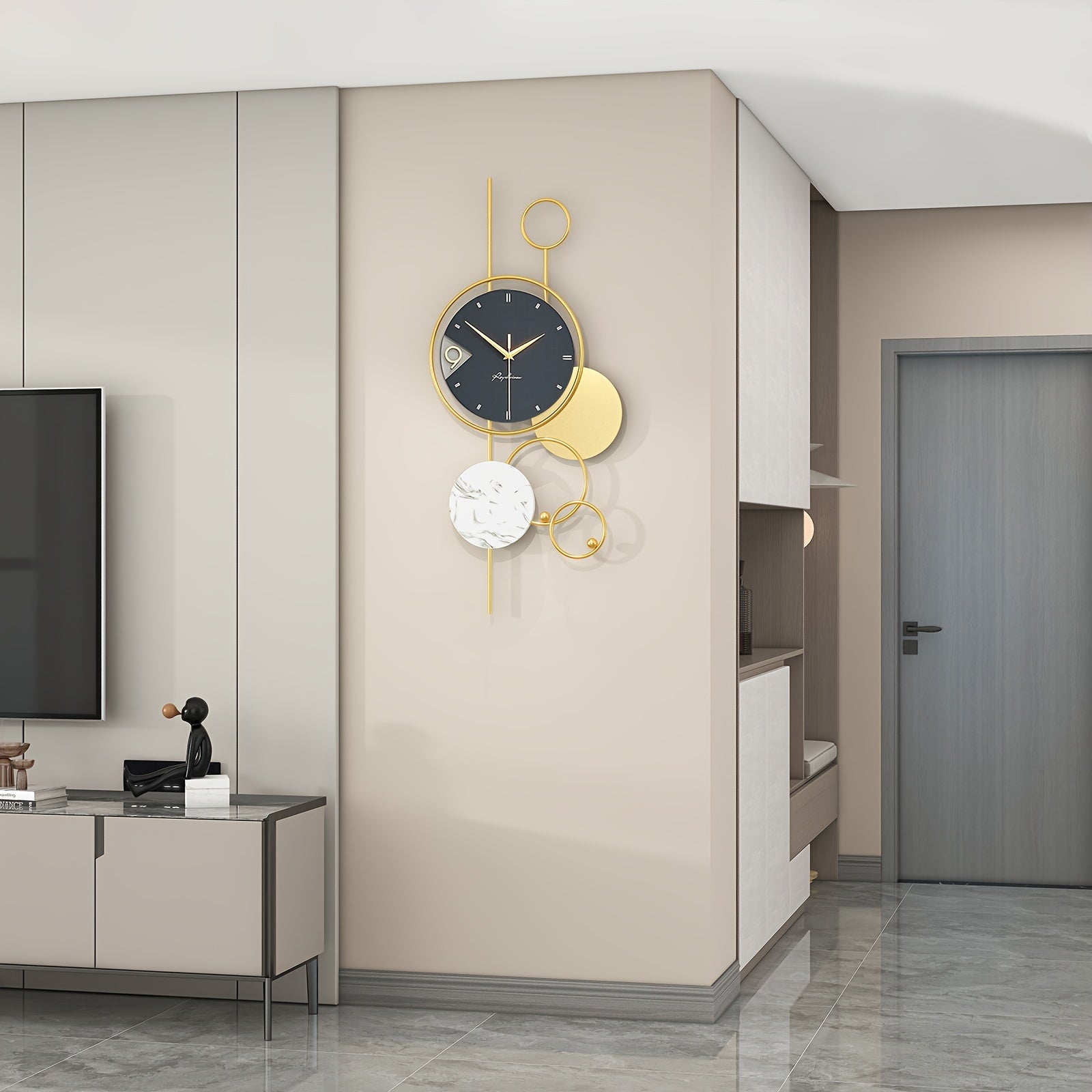 Aureno - Horloge murale en or au design luxueux