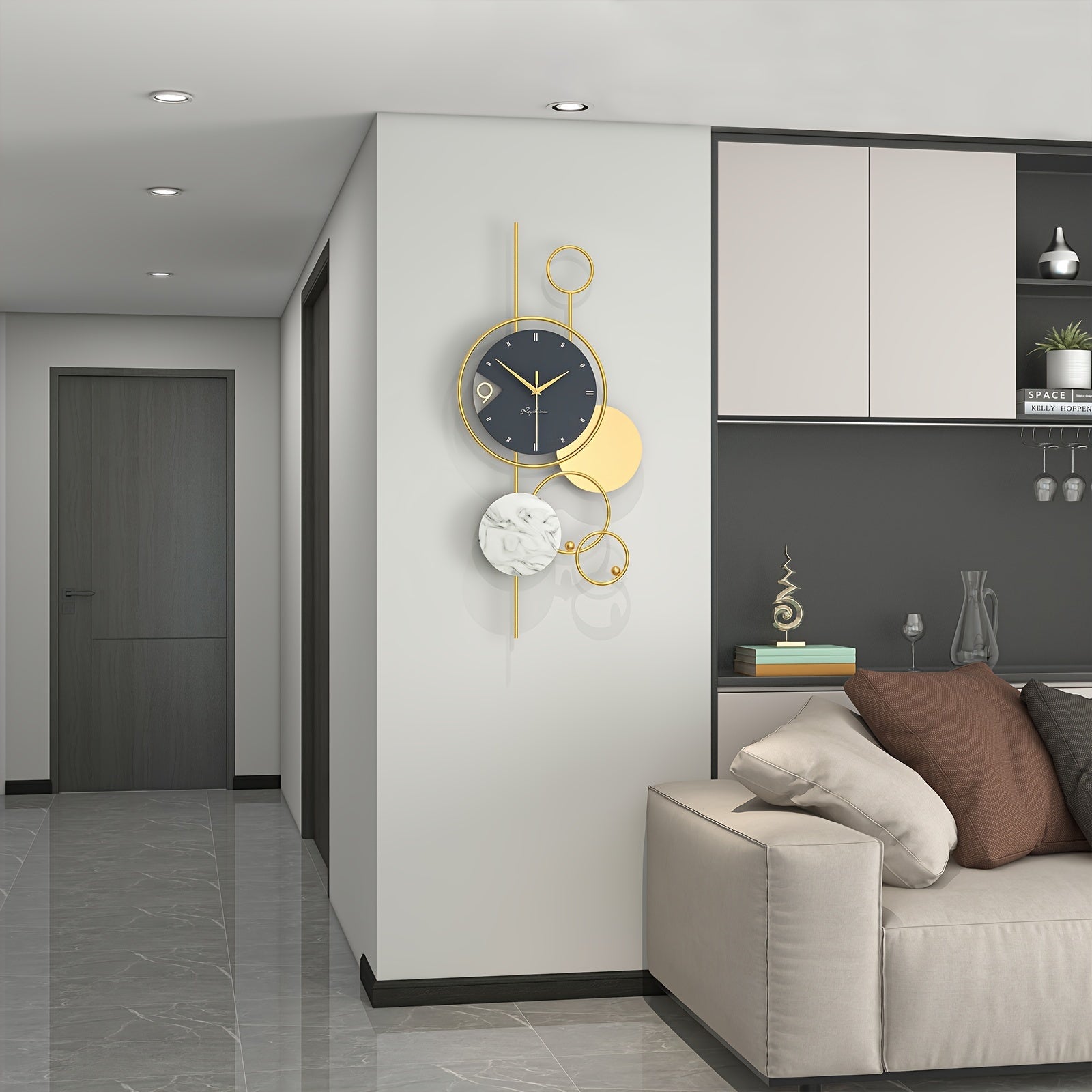 Aureno - Horloge murale en or au design luxueux