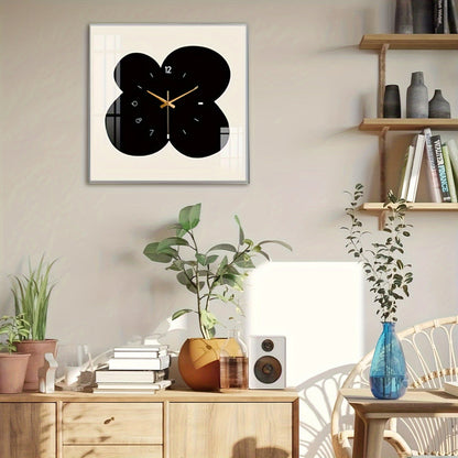 Florina - Horloge murale carrée silencieuse avec motif floral