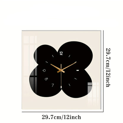 Florina - Horloge murale carrée silencieuse avec motif floral
