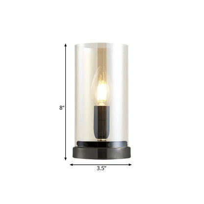 Black - Industrial Style Glass Table Lamp