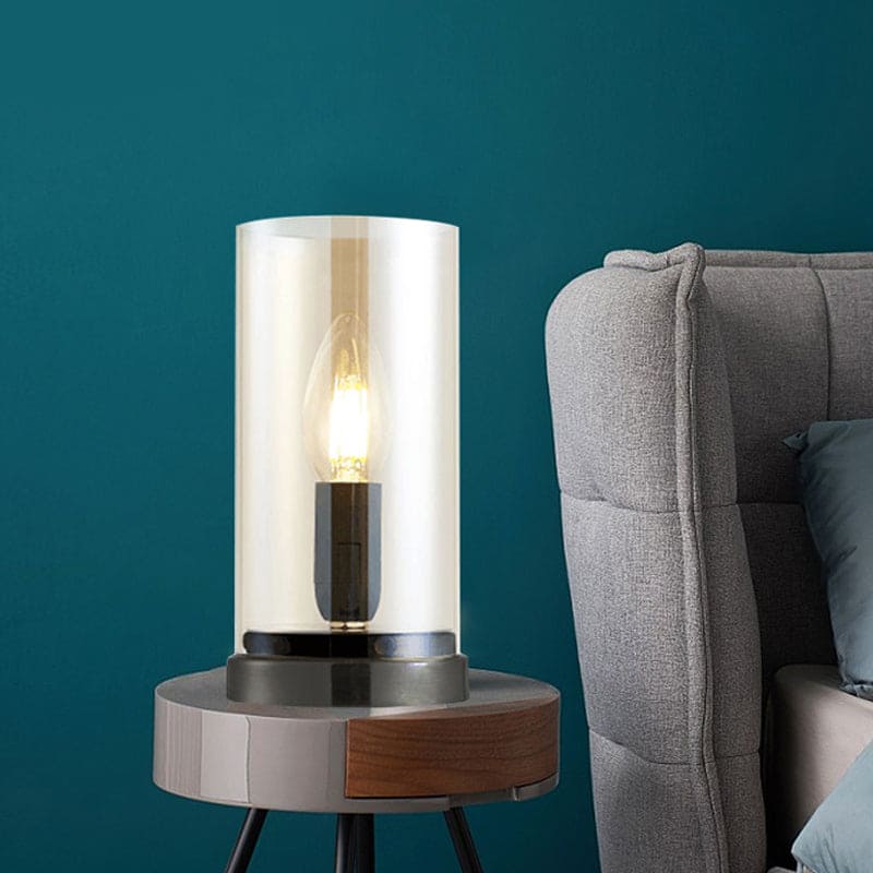Black - Industrial Style Glass Table Lamp