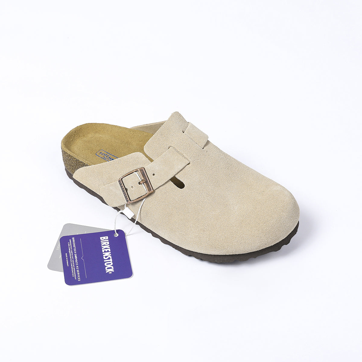 Birkenstock Boston Classic Sabots en Daim Beige