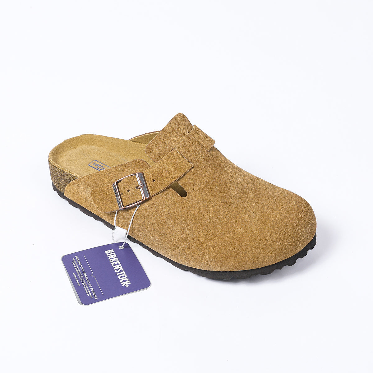 Birkenstock Boston Classic Sabots en Daim Latte Cream