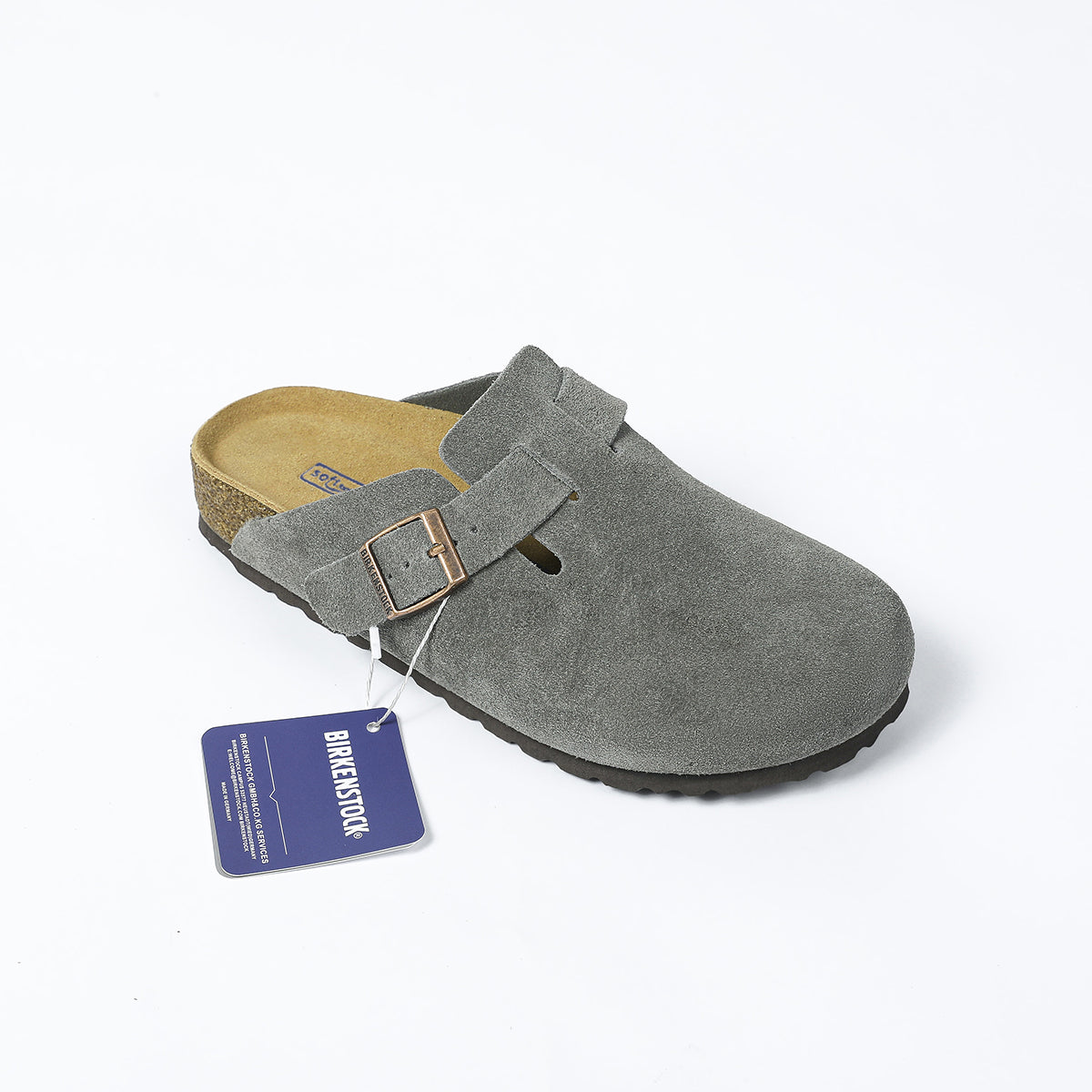 Birkenstock Boston Classic Sabots en Daim Gris