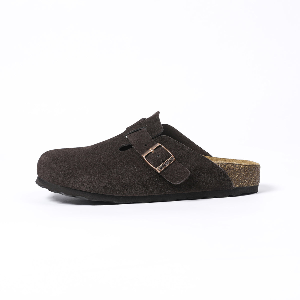 Birkenstock Boston Classic Sabot en Daim Marron Foncé