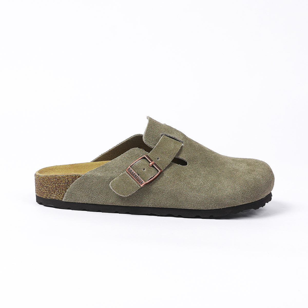 Birkenstock Boston Classic Sabots en Daim Olive foncé