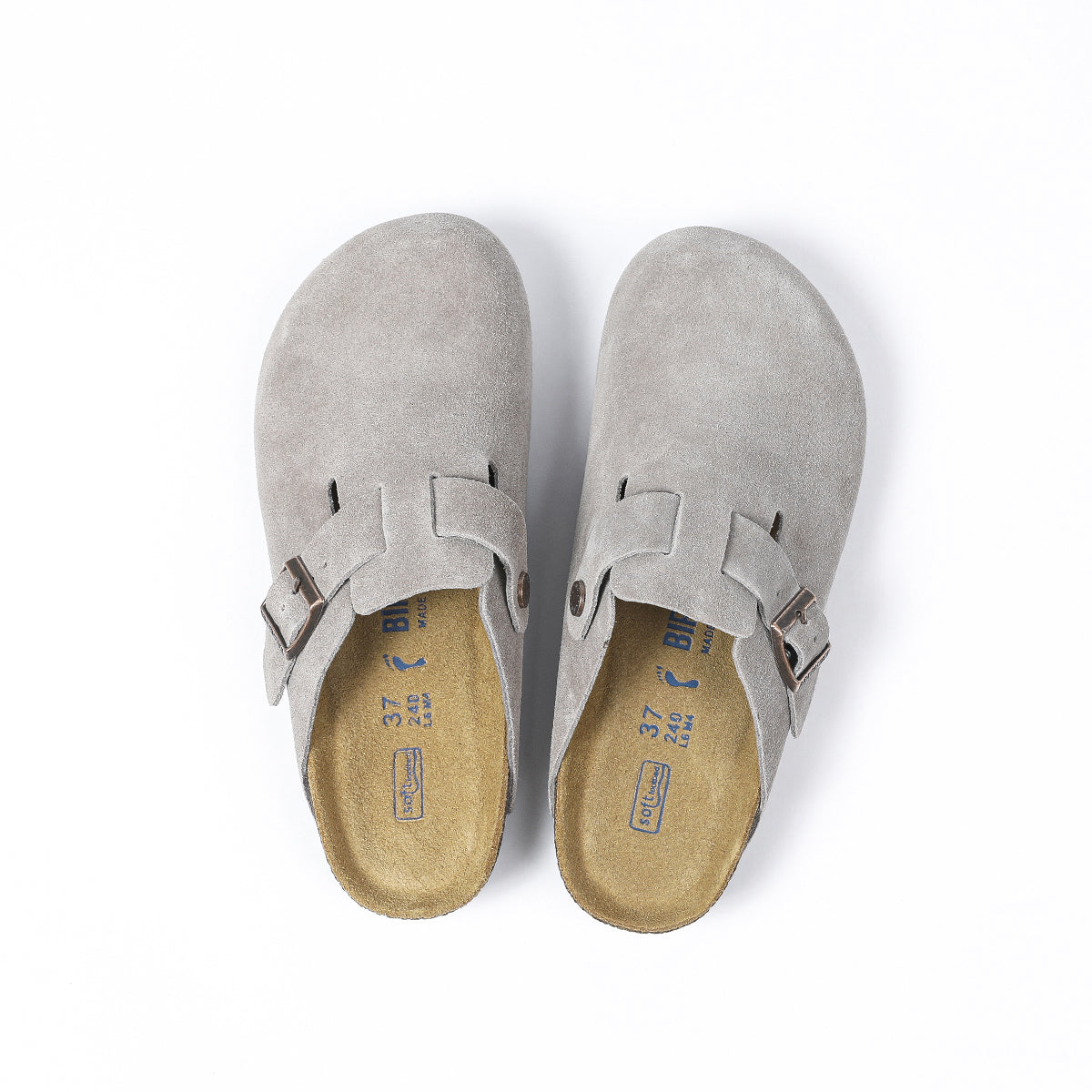 Birkenstock Boston Classic Sabots en Daim Gris
