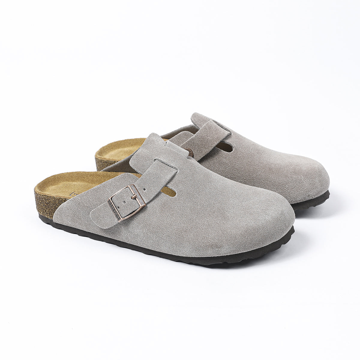Birkenstock Boston Classic Sabots en Daim Gris