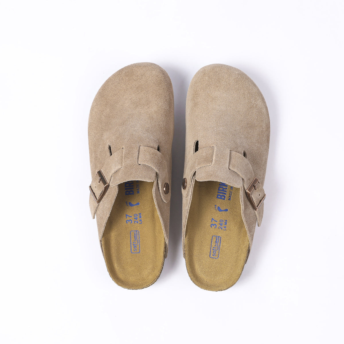 Birkenstock Boston Classic Sabots en Daim Taupe
