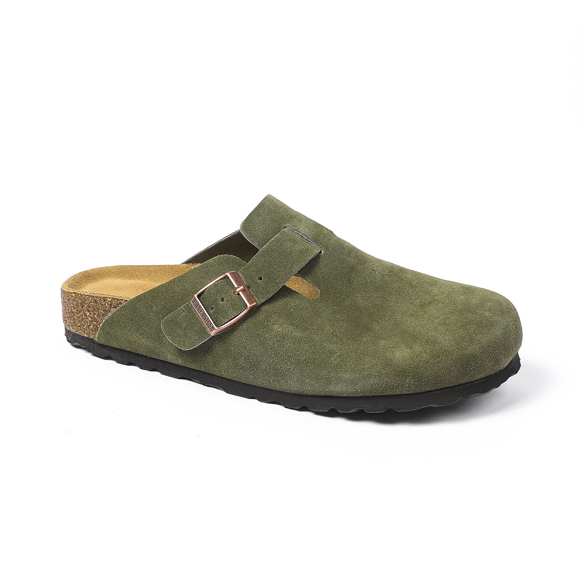 Birkenstock Boston Classic Sabots en Daim Kaki