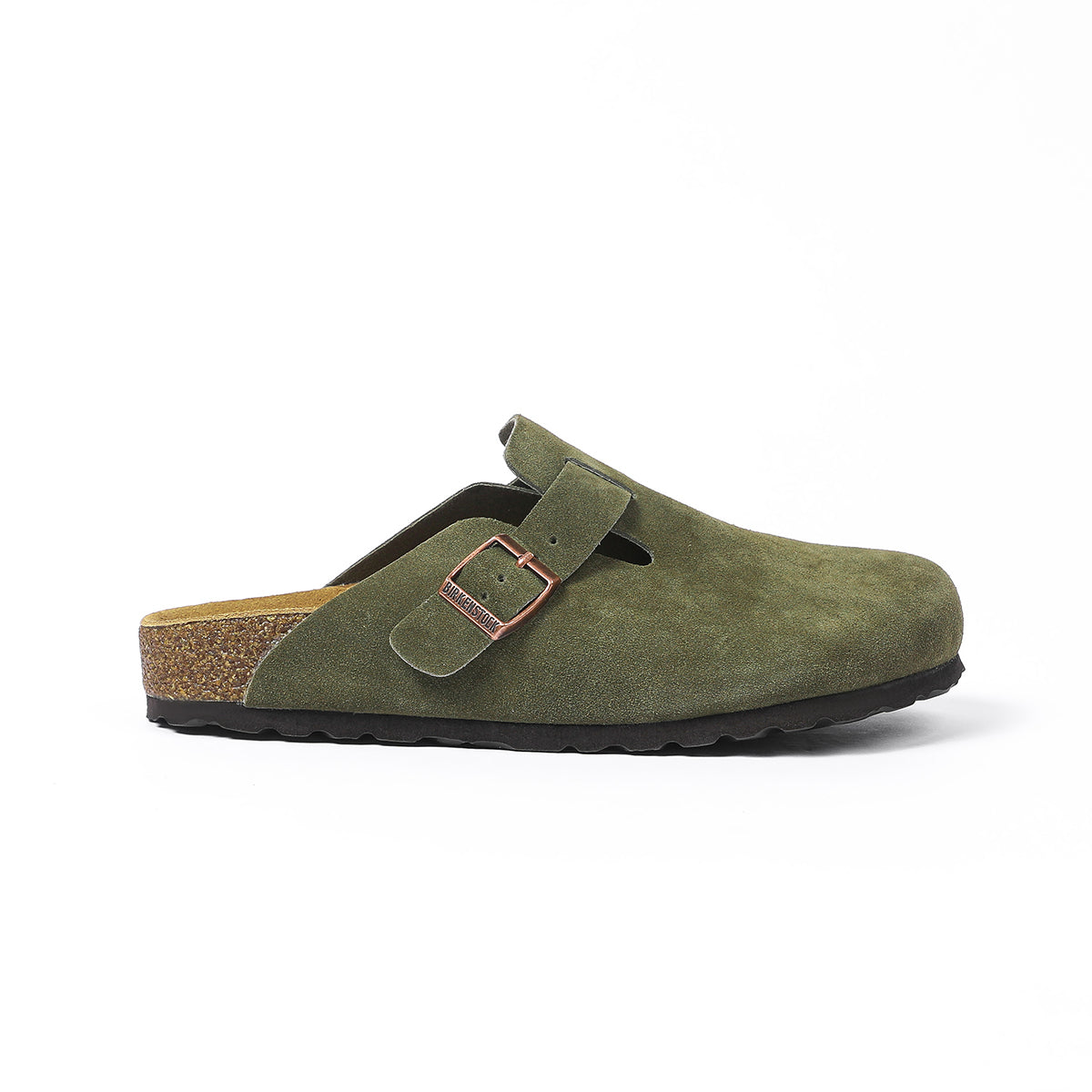 Birkenstock Boston Classic Sabots en Daim Kaki
