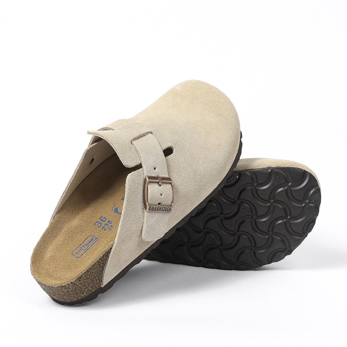Birkenstock Boston Classic Sabots en Daim Beige
