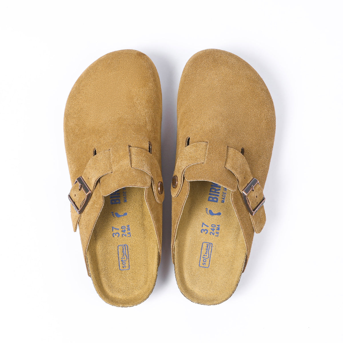 Birkenstock Boston Classic Sabots en Daim Latte Cream