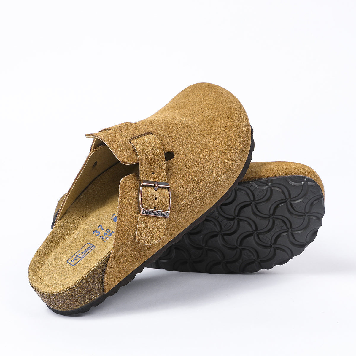 Birkenstock Boston Classic Sabots en Daim Latte Cream