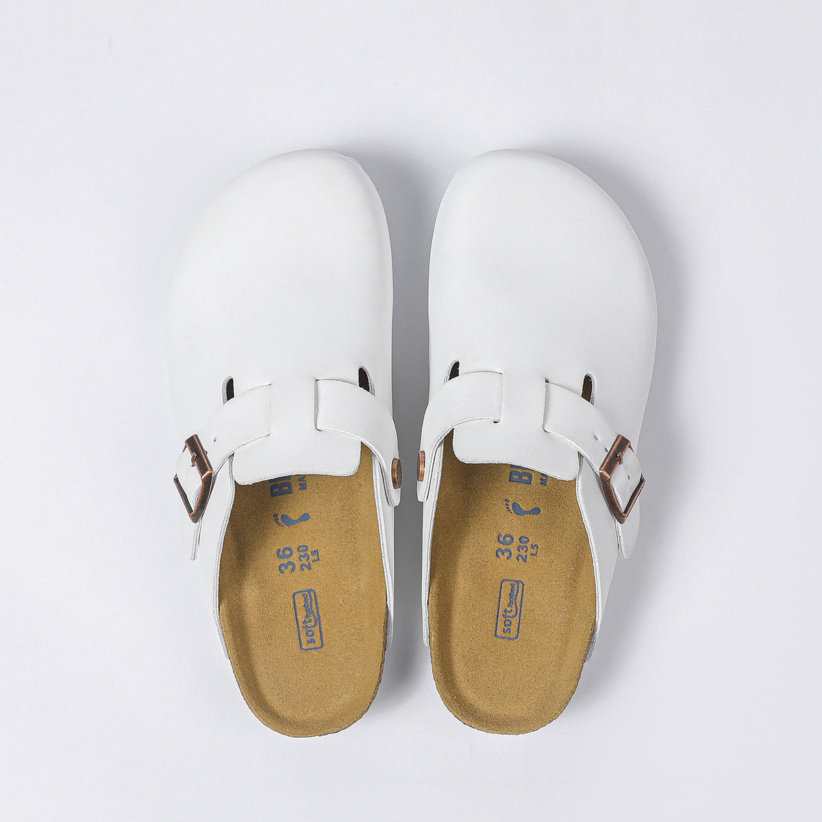 Birkenstock Boston Classic Sabots - Blanc